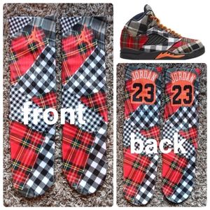 Plaid Jordan 5s socks